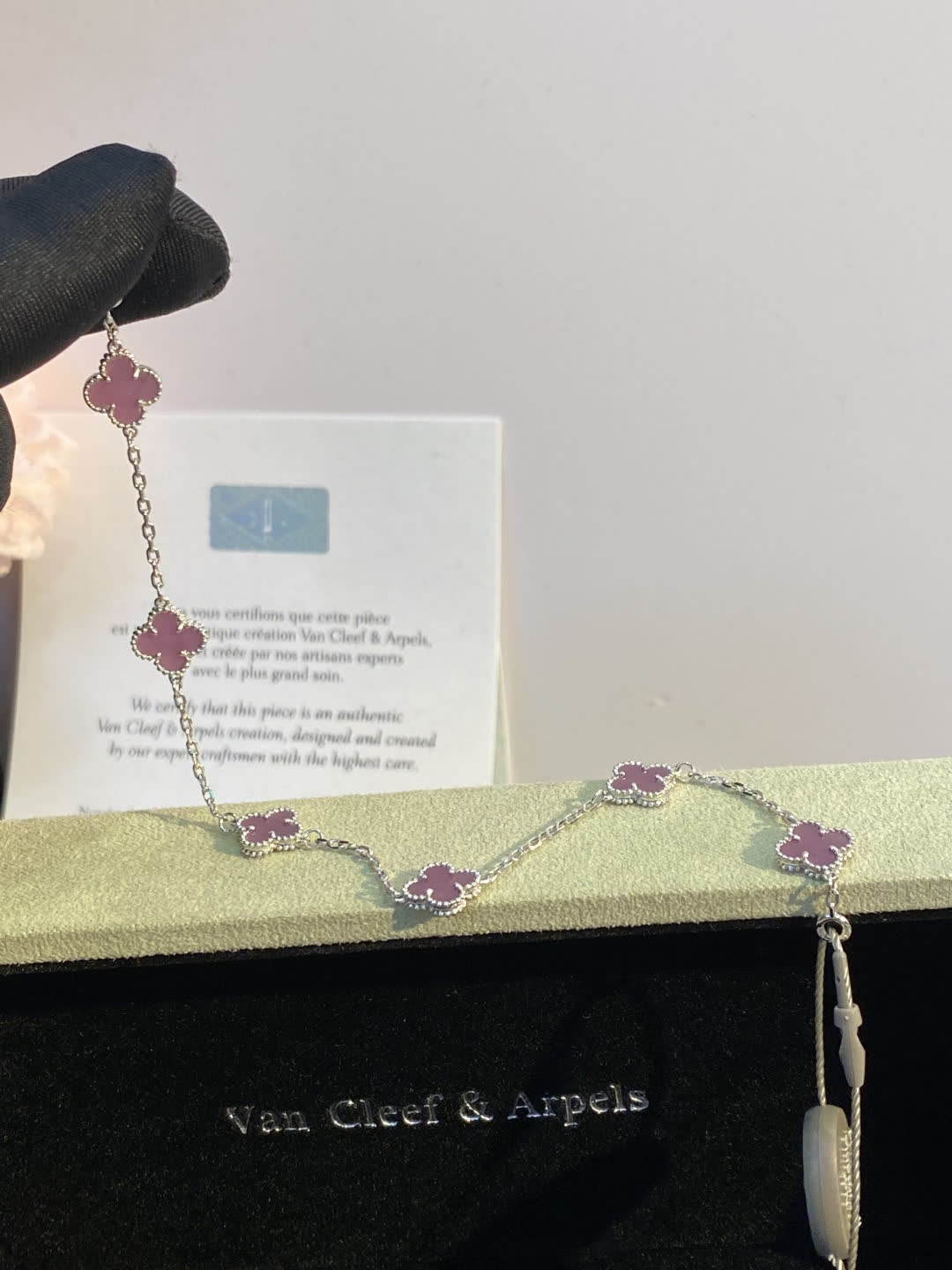 Van Cleef & Arpels Alhambra Pink Enamel Bracelet